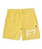 Color:Oasis Yellow - Image 1 - Little Boys 2T-7 Spa Graphic Terry Shorts
