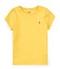 Color:Chrome Yellow/Bright pink - Image 1 - Little Girls 2T-6X Cap Sleeve Jersey T-shirt