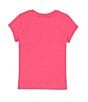 Color:Bright Pink/White - Image 2 - Little Girls 2T-6X Cap Sleeve Jersey T-shirt