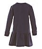 Color:Newport Navy - Image 2 - Little Girls 2T-6X Long Sleeve Polo Bear Fleece Dress