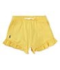 Color:Oasis Yellow/Dusty Blue - Image 1 - Little Girls 2T-6X Ruffled Stretch Mesh Shorts