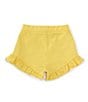 Color:Oasis Yellow/Dusty Blue - Image 2 - Little Girls 2T-6X Ruffled Stretch Mesh Shorts