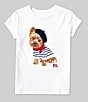 Color:White - Image 1 - Little Girls 2T-6X Short-Sleeve Dog-Print Jersey T-Shirt