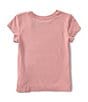 Color:Tickled Pink - Image 2 - Little Girls 2T-6X Short Sleeve Mixed Logo Jersey T-Shirt
