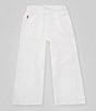 Color:White/Pink - Image 1 - Little Girls 2T-6X Wide-Leg Fleece Sweatpants