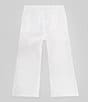 Color:White/Pink - Image 2 - Little Girls 2T-6X Wide-Leg Fleece Sweatpants