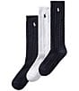 Polo Ralph Lauren Little Girls Cable Knee High Sock 3-Pack - Image 2