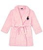 Color:Carmel - Image 1 - Little Girls 2T-6X Polo Bear Terry Robe