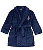 Color:Newport - Image 1 - Little Kids 2T-7 Polo Bear Patch Terry Robe