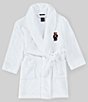 Color:White - Image 1 - Little Kids 2T-7 Polo Bear Patch Terry Robe