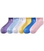 Polo Ralph Lauren Little/Big Girls 4-11 Performance Cushioned Solid Quarter Sock 6-Pack, Color:Pastel - Image 1
