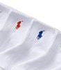 Polo Ralph Lauren Little/Big Girls 4-11 Performance Cushioned Solid Quarter Sock 6-Pack, Color:Bright White - Image 2