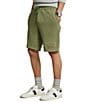 Color:Canopy Olive - Image 1 - Logo Double-Knit Mesh 9#double; Inseam Shorts