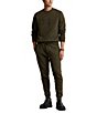 Color:Company Olive - Image 3 - Logo-Embossed Double-Knit Jogger Pants
