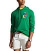 Color:Billiard - Image 1 - Logo Long Sleeve Hooded Jersey T-Shirt