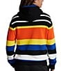 Color:Polo Black Multi - Image 2 - Logo Striped Long Sleeve Fleece Hoodie