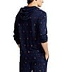 Color:Cruise Navy - Image 2 - Long Sleeve Allover Pony Pattern Coordinating Sleep Hoodie