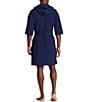 Color:Cruise Navy/White - Image 2 - Long Sleeve French Terry Robe