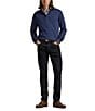 Polo Ralph Lauren Luxury Jersey Long Sleeve Polo Shirt, Spring Navy Heather - Image 3