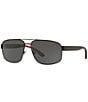 Polo Ralph Lauren Men's Ph3112 62mm Pilot Sunglasses, Color:Matte Black - Image 1