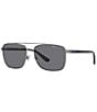 Polo Ralph Lauren Men's Ph3137 59mm Gunmetal Pilot Sunglasses, Color:Shiny Gunmetal - Image 1
