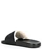 Color:Black - Image 3 - Men's Polo Suede and Shearling Slides