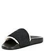 Color:Black - Image 4 - Men's Polo Suede and Shearling Slides