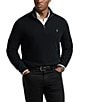 Polo Ralph Lauren Big & Tall Mesh Knit Cotton Quarter-Zip Sweater, Color:New Polo Black - Image 1