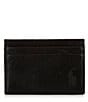 Color:Black - Image 1 - Pebbled Leather Card Case With Money Clip