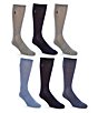 Color:Denim - Image 1 - Performance Cotton Crew Socks 6-Pack