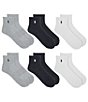 Color:Grey Heather Assorted - Image 1 - Performance Cotton Quarter Socks 6-Pack