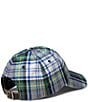 Polo Ralph Lauren Plaid Oxford Ball Cap, Color:White/Green Multi - Image 2