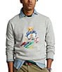 Color:Andover Heather - Image 1 - Polo Paint Bear Fleece Sweatshirt