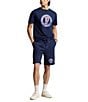 Polo Ralph Lauren Print Shop Fleece 9#double; Inseam Shorts, Color:Cruise Navy - Image 3