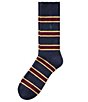 Polo Ralph Lauren Repp-Stripe Wool Blend Boot Socks, Color:Navy - Image 1