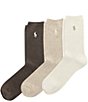 Polo Ralph Lauren Ribbed Crew Socks, 3 Pack - Image 1