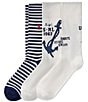 Polo Ralph Lauren RL Anchor 2-Pack Crew Sock, Color:Cream - Image 1