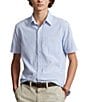 Color:Blue/White - Image 1 - RL Prepster Classic Fit Seersucker Short Sleeve Woven Shirt