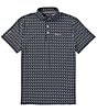 Color:Polo Black - Image 1 - RLX Golf Allover Print Performance Stretch Short Sleeve Polo Shirt