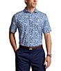 Color:Beach Royal - Image 1 - RLX Golf Classic-Fit Performance Stretch Floral Print Short Sleeve Polo Shirt