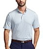 Color:Vessel Blue/Ceramic White - Image 1 - RLX Golf Classic-Fit Stripe Performance Stretch Short-Sleeve Polo Shirt