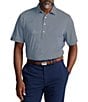 Color:French Navy/Austin Blue - Image 1 - RLX Golf Classic-Fit Stripe Performance Stretch Short-Sleeve Polo Shirt