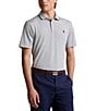 Color:Peak Grey Oxford - Image 1 - RLX Golf Performance Stretch Pique Knit Short Sleeve Polo Shirt