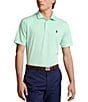 Color:Pastel Mint Oxford - Image 1 - RLX Golf Performance Stretch Pique Knit Short Sleeve Polo Shirt