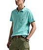 Polo Ralph Lauren Short Sleeve Linen-Blend Jersey Polo Shirt, Color:Aqua Blue - Image 1