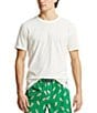 Color:Billiard/Beach - Image 3 - Short Sleeve Undershirt & Patterned Boxer 2-Piece Set