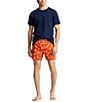 Color:Dusk Orange/Beach - Image 1 - Short Sleeve Undershirt & Patterned Boxer 2-Piece Set
