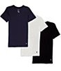 Color:Cruise Navy/White/Polo Black - Image 1 - Slim Fit Assorted V-Neck Undershirt T-Shirts 3-Pack