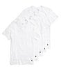 Color:White - Image 1 - Slim Fit Cotton V-Neck Undershirt 5-Pack