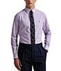 Polo Ralph Lauren Slim Fit Gingham Stretch Poplin Long Sleeve Woven Shirt, Color:AIX Lavender/White - Image 1